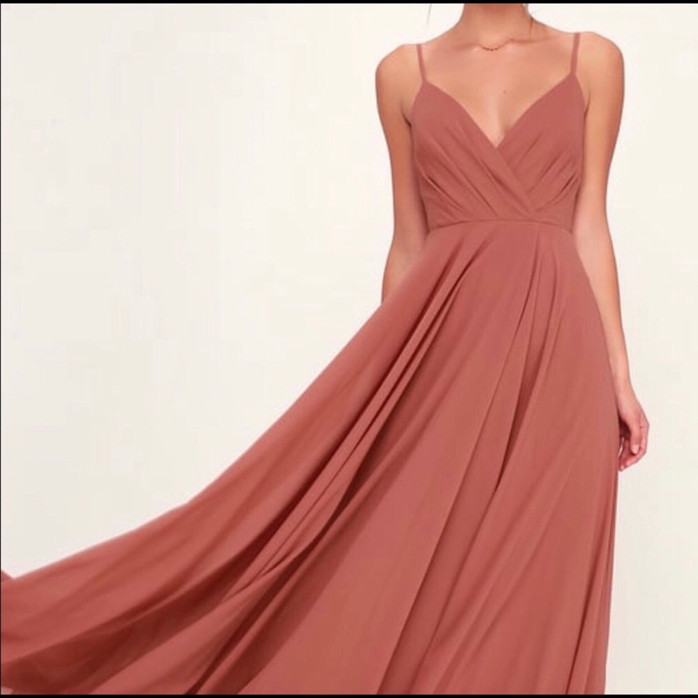 Lulus All About Love Rusty Rose Maxi Dress